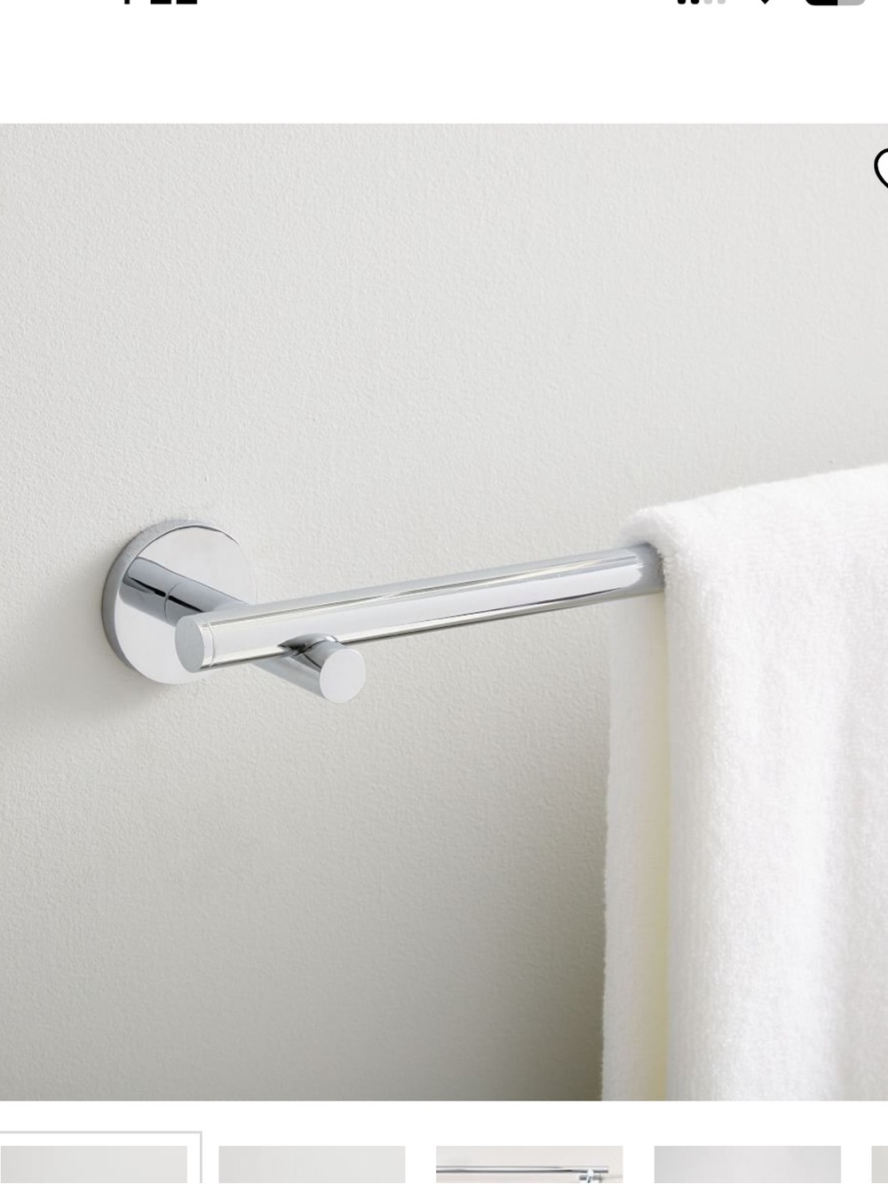 West Elm Polished Chrome Modern Overhang 18” Towel Bar